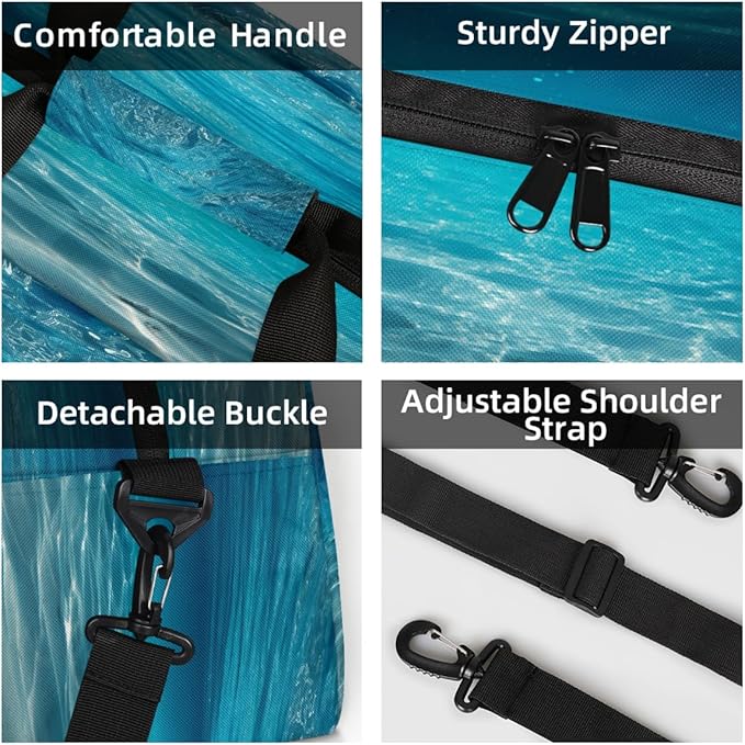 Kids Duffle Bag Girls Boys Underwater Ocean Scene Weekender Overnight Bag,Lightweight Duffel Bags for Traveling Gym Sport Dance