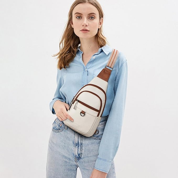 Womens Sling Bag Crossbody Bags for Women Vegan Leather Sling Backpack Daypack Fanny Pack Crossbody Purse Travel