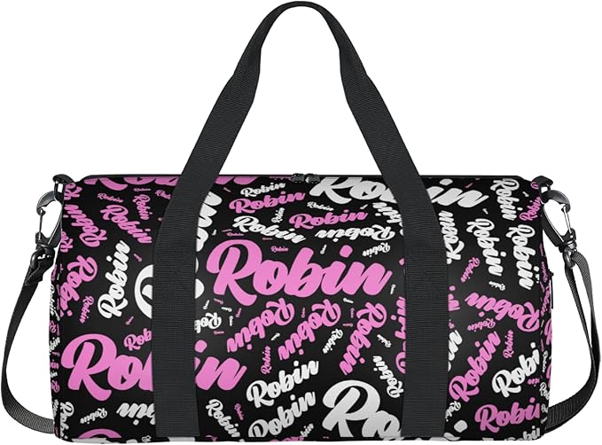 Custom-Dance-Gymnastics-Bag for Girls Personalized Kids Duffle Bag Cheerleader Team Bag for Travel Gym Sport Pink White