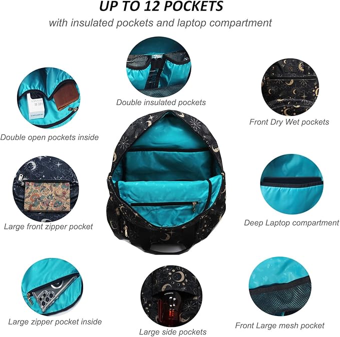Diaper Bag Backpack, Large Capacity Multifunction Baby Essentials Fashion Travel Pack Linen Canvas office Laptop Bag (Corduroy Black Moon)