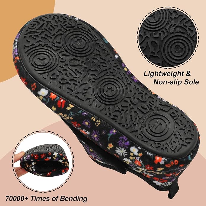 BARERUN Slippers for Women Men Wide House Diabetic Shoes for Women Men Warm Arthritis Edema Swollen Neuropathy Socks Slip on Adjustable Fuzzy Comfy Soft Womens Mens Bedroom Sliipers