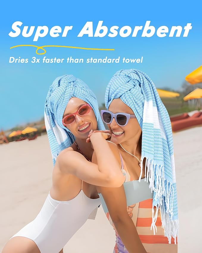 Genovega 2 Packs Oversized Turkish Beach Towels 74"x38" Thin Quick Dry Sand Free Pool Swim Bathing Towel Extra Large Blanket Adult Travel Essentials Accessories Summer Vacation LightGreen Pink Dot