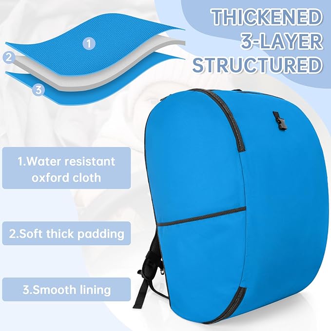 Padded Car Seat Travel Bag Compatible with Doona, Infant Car Seat Travel Bag, Foldable Car Seat Stroller Gate Check Bag for Airplane (Sky Blue)