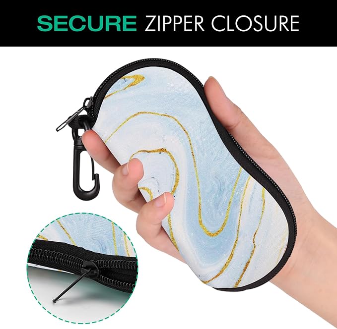 MoKo Sunglasses Soft Case Ultra Light Neoprene Zipper Eyeglass Case for Men Women