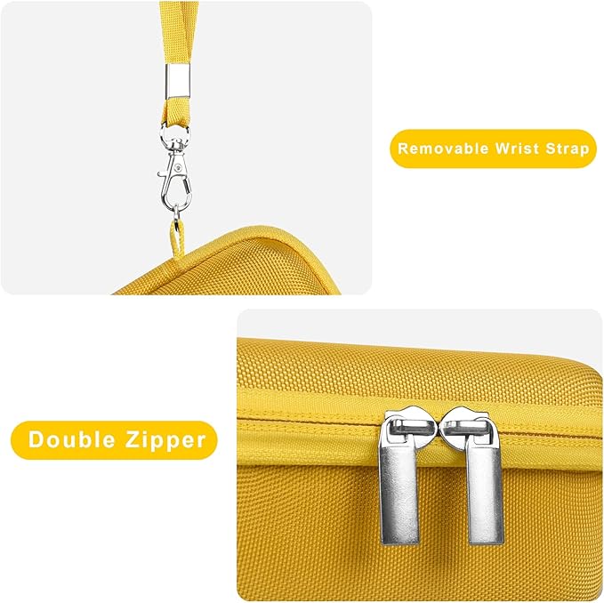 Canboc Carrying Case for Canon PowerShot G7 X Mark III/ G7X Mark II/ G7X Digital Camera, Point and Shoot Vlogging Camera Bag, Zipper Mesh Pocket fits USB Cable, Batteries, Yellow