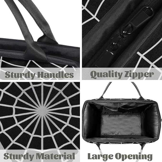 Sports Duffel Bags for Kids - Carry On Travel Gym Bag Waterproof Workout Shoulder Tote for Boys Girls Weekender Overnight Duffel for Swim Dance Camp(Black Spider Web)
