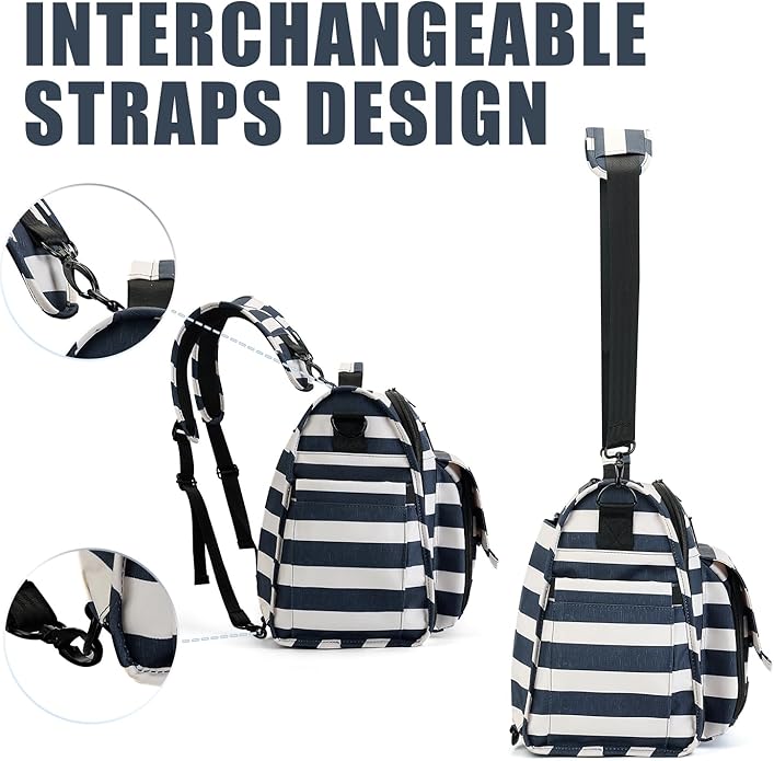 ALLCAMP Diaper Backpack, Waterproof Large Capacity Baby Bag, Multi-Function Nappy Bag with Stroller Hooks, Convertible Tote