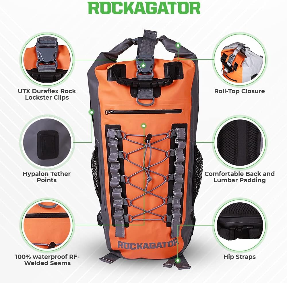 Rockagator Waterproof Backpack - 40 Liter HYDRIC Series Water Proof Floating Dry Bag River Pack