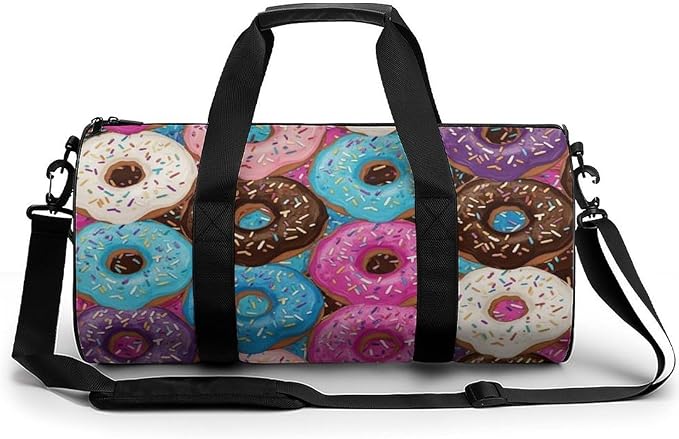 Travel Duffle Bag Doughnut Donut (20) Carry On Weekender Bags Workout Lightweight Duffel Bags for Men and Women