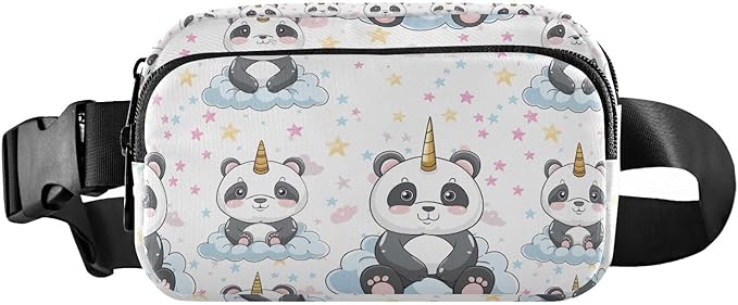 Kawaii Panda Unicorn Fanny Pack for Women Men Water Resistant Fashion Waist Packs with Adjustable Strap Belt Bag for Travel Workout Jogging Hiking 21219076
