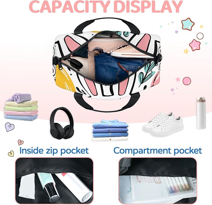 Easter Rabbit Travel Duffle Bag for Men Women, Lightweight Sport Gym Bag Tote Overnight Weekender Carry on Tote