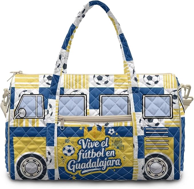 COEQINE Guadalajara Van Car Quilted Duffel Bags For Men Travel Gym Quilted Tote Bag For Mens Weekend Bag Sports Gym