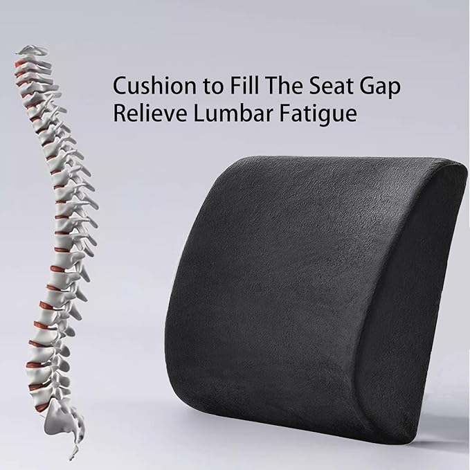 WMM Seat Cushion & Lumbar Support Pillow for Office Chair, Car Seat Wheelchair Travel, Reduce Tailbone Pressure for Lower Back, Tailbone, Sciatica, Hip Pain Relief