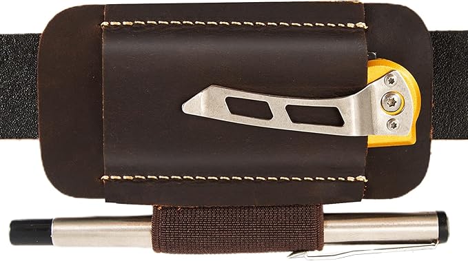 Leather Knife Sheath for Belt,Knife Sheath,Horizontal Carry Pocket Knife Holder,EDC Belt Organizer,Compact Draw Knife Holster,EDC Pocket Organizer,Sheath for Folding Knife