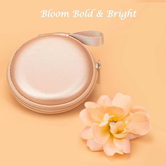 Ginsco Mini-Portable Hard Shell Earbuds Case for Apple EarPods Headphones USB-C Wired Ear Buds/Samsung Galaxy Wired Earbuds, Travel Case for Earphones Earplugs (1, Rose Gold)