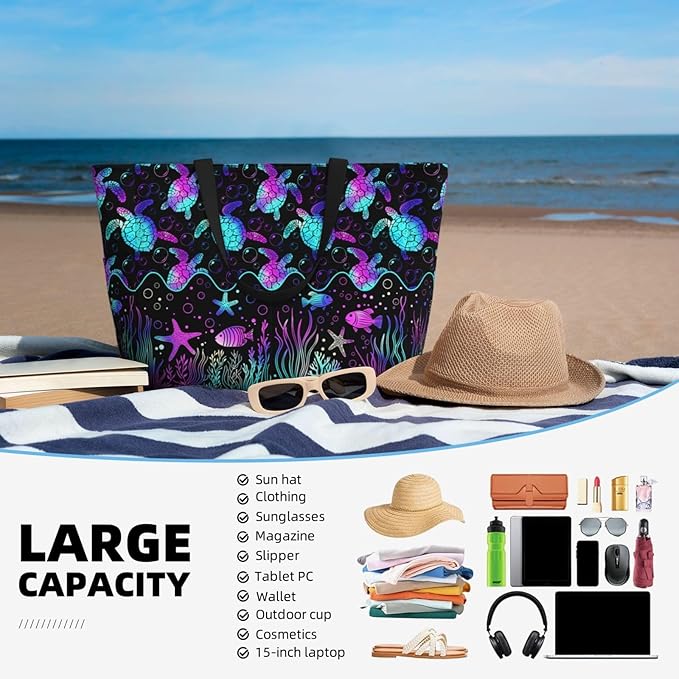 Extra Large Beach Bags For Women, Waterproof Beach Totes Bags For Women, Lightweight Foldable Pool Bag With Zipper