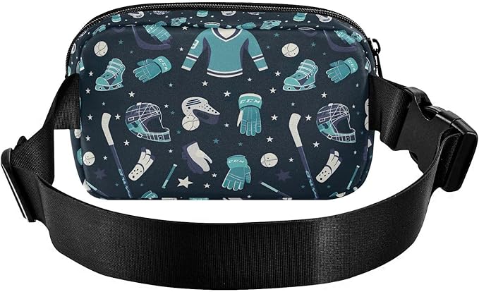 Hockey Fanny Pack for Women Men Water Resistant Fashion Waist Packs with Adjustable Strap Belt Bag for Travel Workout Jogging Hiking 21220339