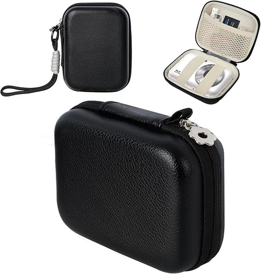 Small Digital Camera Case: Stylish Design for Kodak Pixpro fz55 / Canon elph 360 & Compact Cameras - 360° Shockproof for Travel & Daily Carrying, Black