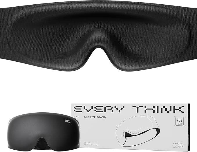 Ultimate Comfort Sleep Mask for Side Sleepers - 3D Zero Pressure & 100% Light Blocking Eye Mask for Sleeping, Adjustable & Breathable for Women Men, Travel Essentials (Black)
