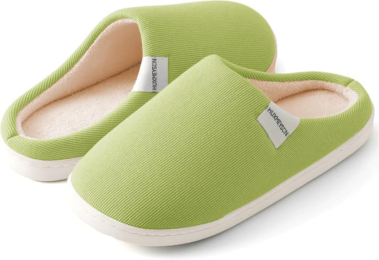 HUXMEYSON Slippers for Women, Womens Slippers Indoor Outdoor with Memory Foam, Cozy & Warm House Slippers for Woman with Anti-Slip Rubber Sole