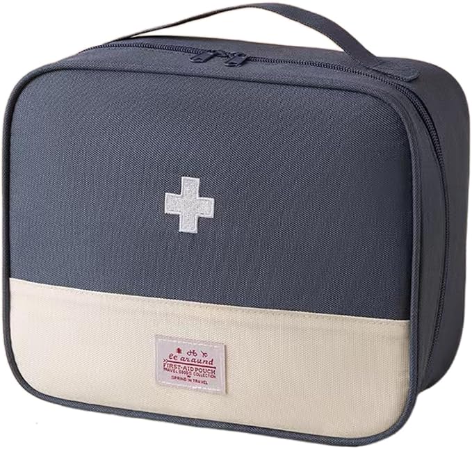 Red First Aid Bag Empty 1st Aid Bag Medical Travel Case First Responder Emergency Storage Compact Medicine Bags for Car Home Office Kitchen Sport Outdoors (Blue)