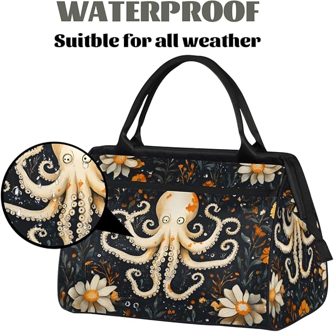 Octopus Theme Overnight Weekender Bag for Women Men Travel Duffel Bags Waterproof Luggage Carry on Sports Yoga Gym Bag