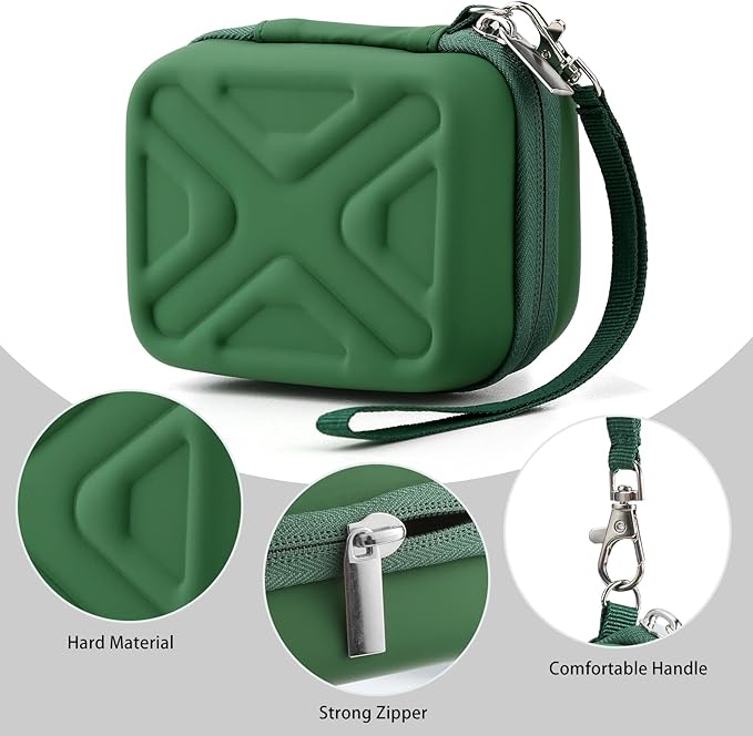 Camera Case for AbergBest 21 Mega Pixels 2.7" LCD Rechargeable HD/Kodak Pixpro/Canon PowerShot ELPH 180/190/Sony DSCW800/DSCW830 Cameras, Travel Carrying Protective Case for Digital Camera - Green