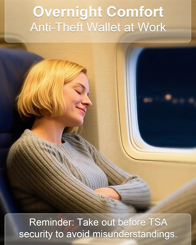 RFID-Blocking Travel Bra Wallet, Hidden Money Pouch with Adjustable Elastic Strap, Ideal Secret Pocket Protect Your Passport Credit Cards Valuables