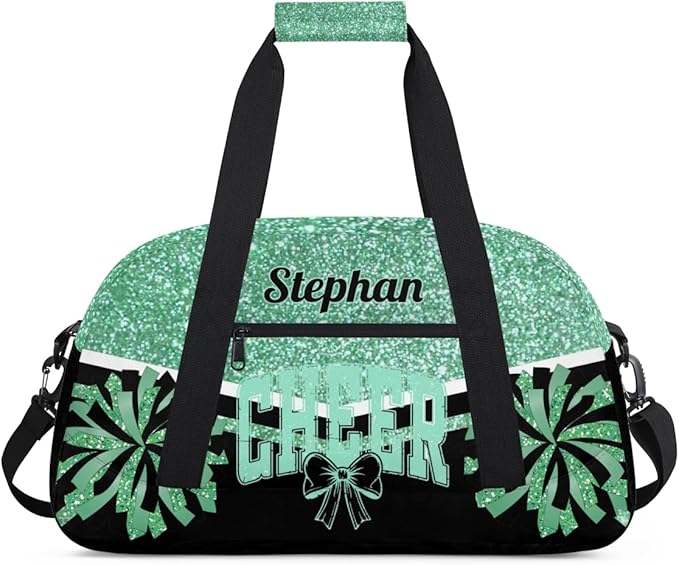 Cheer-Bag Personalized Cheer-Gifts with Name Green Cheerleader Duffel-Bag for Cheerleading Girls