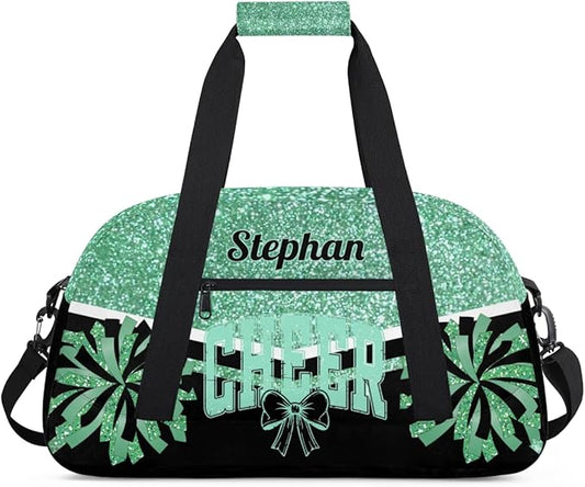 Cheer-Bag Personalized Cheer-Gifts with Name Green Cheerleader Duffel-Bag for Cheerleading Girls