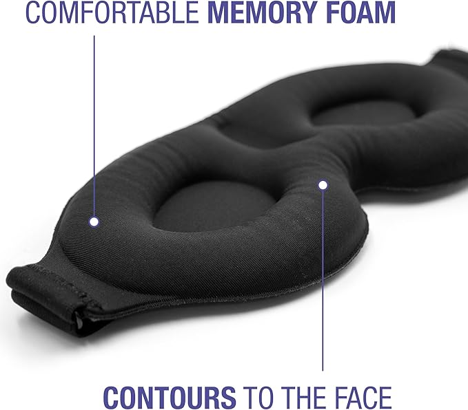 DMI Contoured Cloud Rejuvenation Sleep Mask | Zero Pressure | Game-Changing Comfort | 3D Eye Masks for Sleep | Adjustable Strap, Breathable & Soft, 100% Blackout Technology