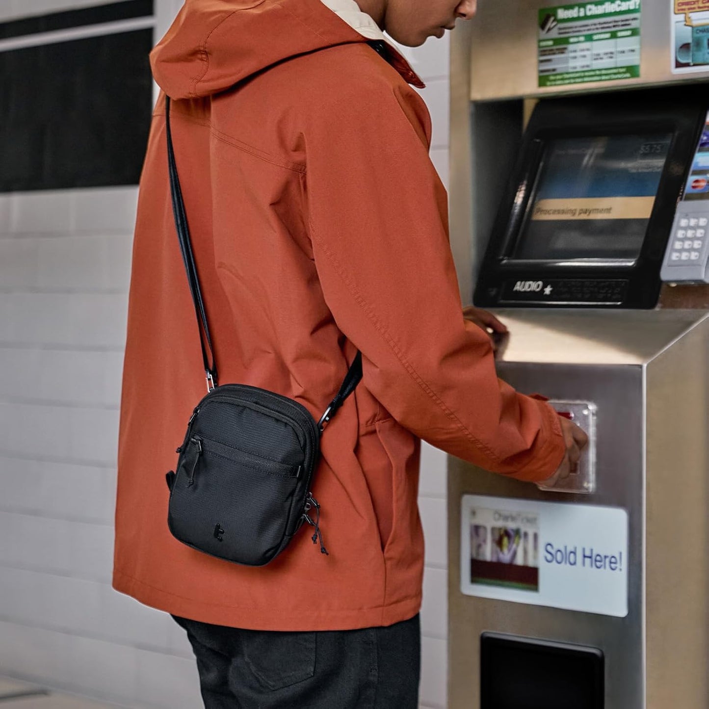 tomtoc Aviator-T37 Travel Crossbody Sling Bag with RFID Blocking, Holds 4-6 Passports with Anti-theft Lockable Zippers, Multiple Pockets for Cards & Documents – Organizer for Daily Use