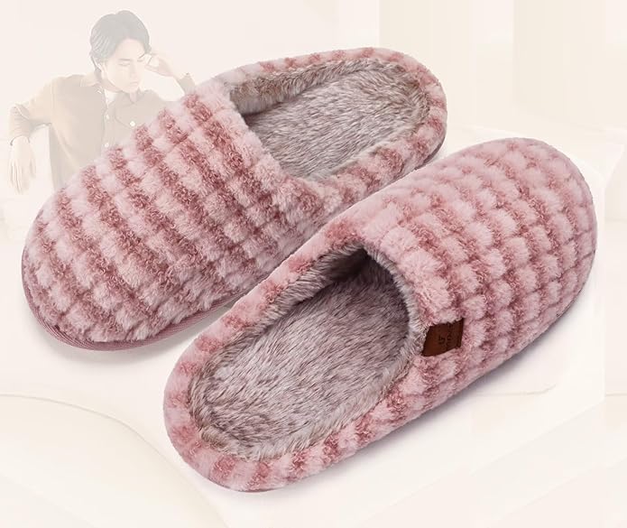 COFACE Mens Cozy Memory Foam Scuff Slippers Casual Slip On Warm House Shoes Indoor/Outdoor Sandal Slippers With Arch Support Rubber Sole Size 7-15