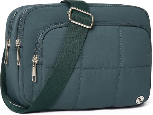 Telena 3-Zip Crossbody Bags for Women Anti Theft Cross Body Bag for Woman Travel Everyday Use