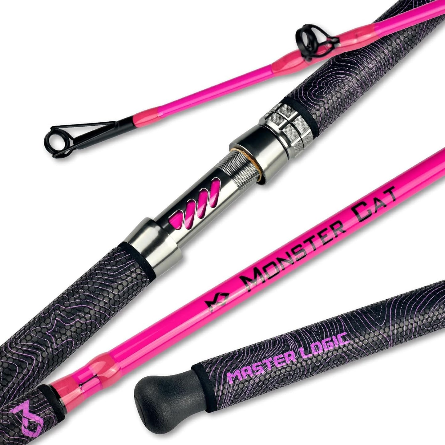 Monster Catfish Fishing Rod - 7' Medium Heavy, 1-Piece Glow in Dark Casting Rod, S-Glass & Carbon Graphite Blend, Durable EVA Foam Super Grip, Catfish Pole for Night Fishing