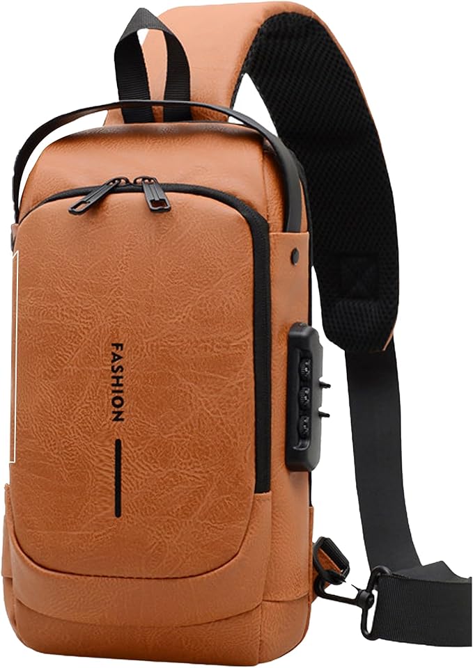 Sling Bag for Men Anti-Theft USB Crossbody Backpack Waterproof Chest Daypack | Anti-Theft, USB, Waterproof