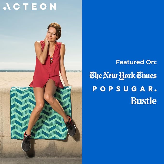Acteon Large Microfiber Beach Towel, 64" x 30" Quick Dry Odor-Free Technology, Men & Women Fast Drying Absorbent Swim Towels for Swimmers, Sand, Pool, Travel, Hiking, Gym, Camping, Bath