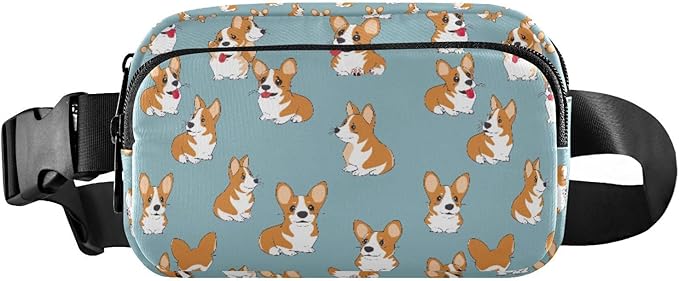 Kawaii Corgis Dog Fanny Pack for Women Men Water Resistant Fashion Waist Packs with Adjustable Strap Belt Bag for Travel Workout Jogging Hiking 21219315