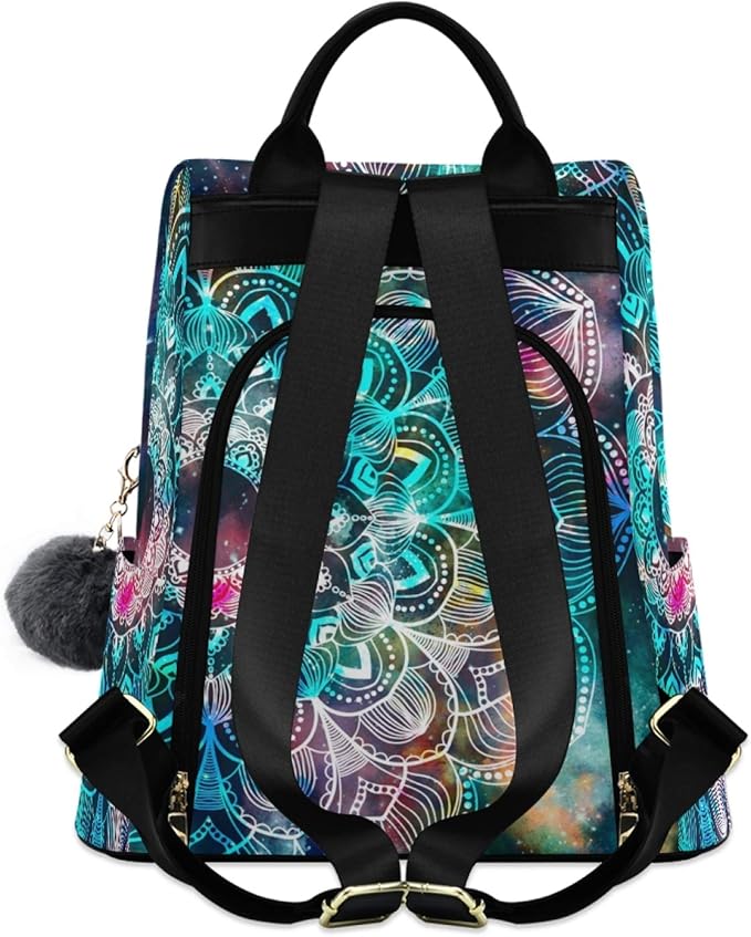 ALAZA Galaxy Colorful Mandala Backpack Purse for Women Anti Theft Fashion Back Pack Shoulder Bag