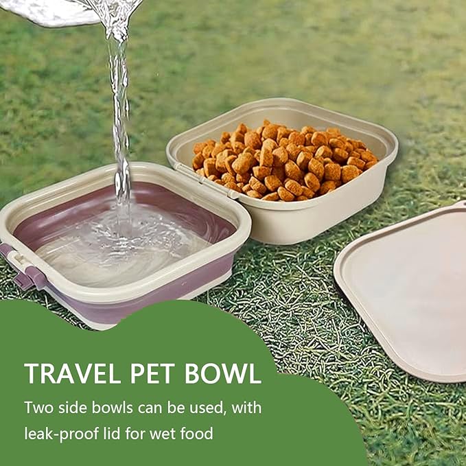 Collapsible Dog Bowl, Pet Food and Water Portable Feeder, Leak Proof Travel Bowls for Traveling, Camping and Hiking