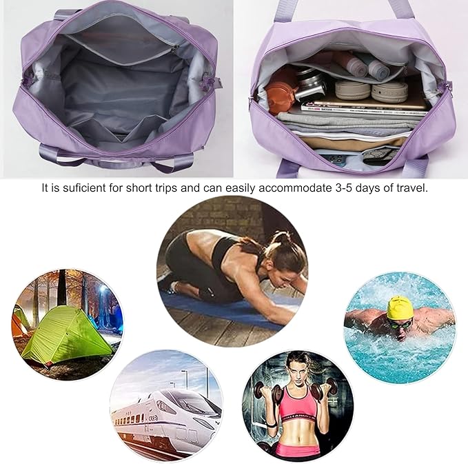 Large Capacity Travel Bag, Foldable Travel Bag, Expandable Travel Duffel Bag, Collapsible Waterproof Large Capacity Travel Handbag, Overnight Bag for Women and Man