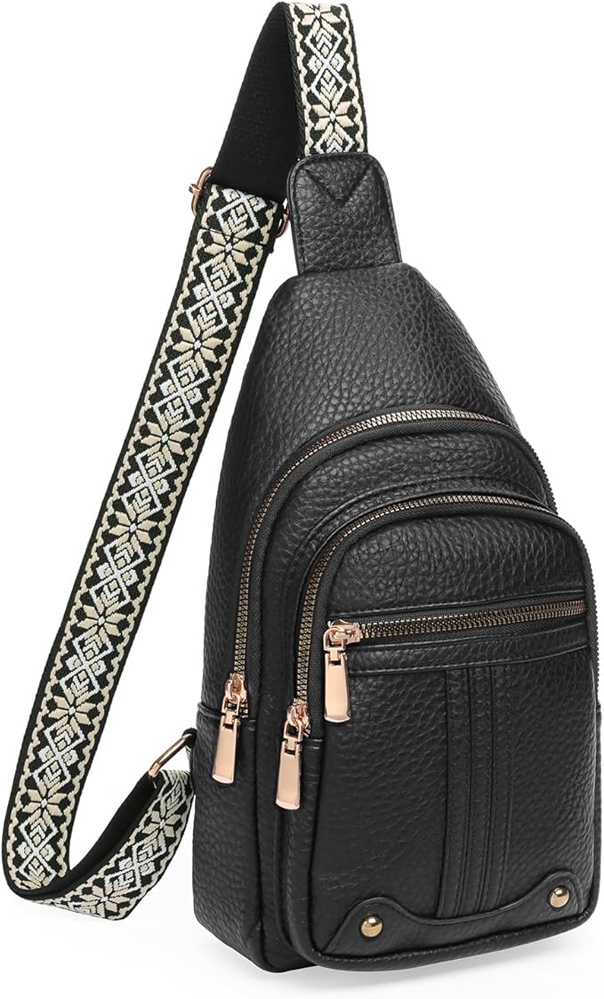 GAEKEAO Sling Bag for Women Crossbody Bags Fanny Pack Vegan Leather Chest Bag Travel Shoulder Belt Purse Backpack Gifts