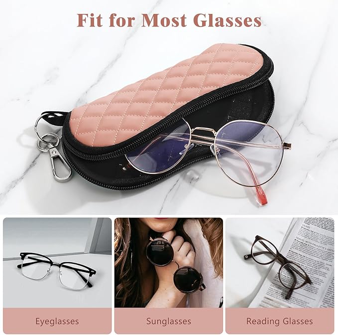 MoKo Sunglasses Soft Case Ultra Light Neoprene Zipper Eyeglass Case for Men Women