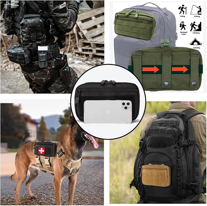 Tactical MOLLE EDC Tool Pouch – First Aid Kit Bag & Phone Holder, Compact EMT Utility Waist Pack for Outdoor Sports, Hunting, Survival, and Emergency Gear Accessories