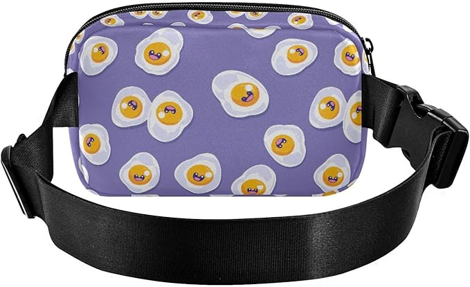 Kawaii Fried Eggs Fanny Pack for Women Men Water Resistant Fashion Waist Packs with Adjustable Strap Belt Bag for Travel Workout Jogging Hiking 21219092