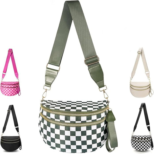 Crossbody Bags For Women,Waterproof Oxford Bum Bag with Adjustable Strap,Large Capacity Travel Purse