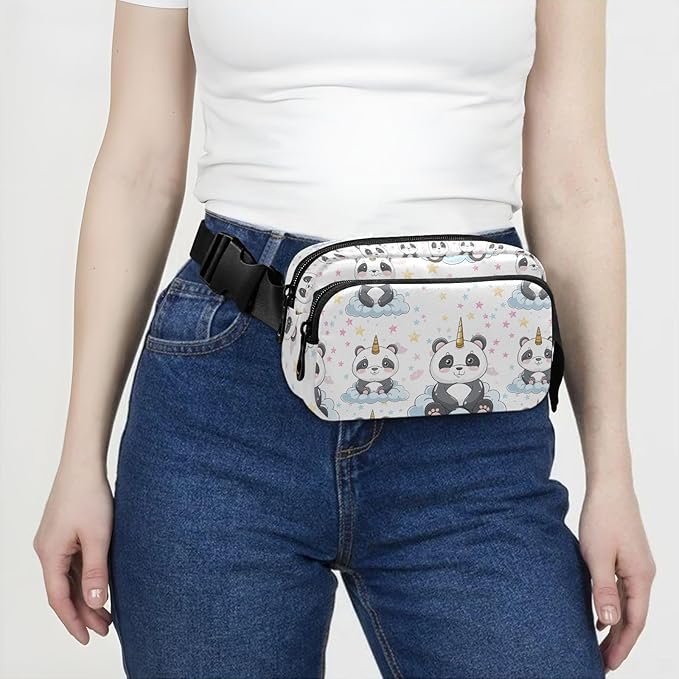 Kawaii Panda Unicorn Fanny Pack for Women Men Water Resistant Fashion Waist Packs with Adjustable Strap Belt Bag for Travel Workout Jogging Hiking 21219076