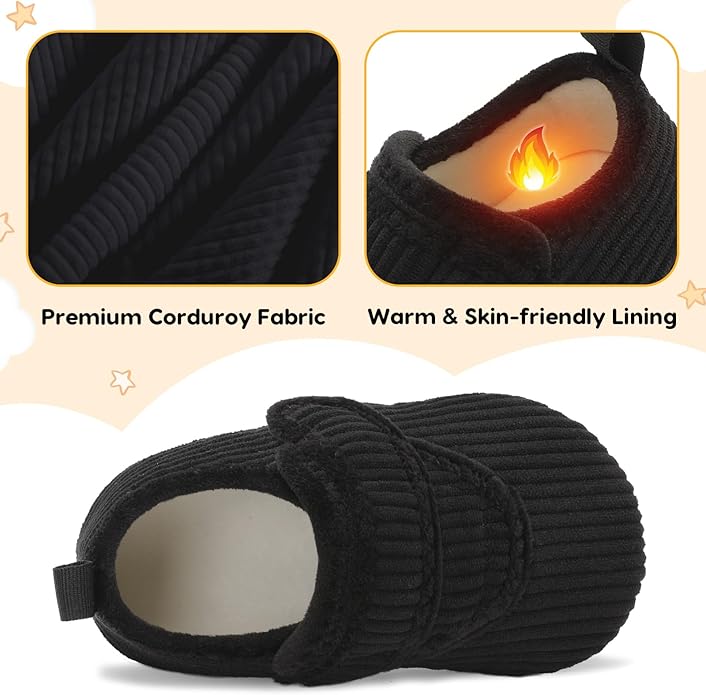 LeIsfIt Toddler Slippers Boys Girls House Shoes Soft Warm Kids House Slippers Slip on Cozy Bedroom Sock Shoes Non-slip Indoor Outdoor Slipper Shoe