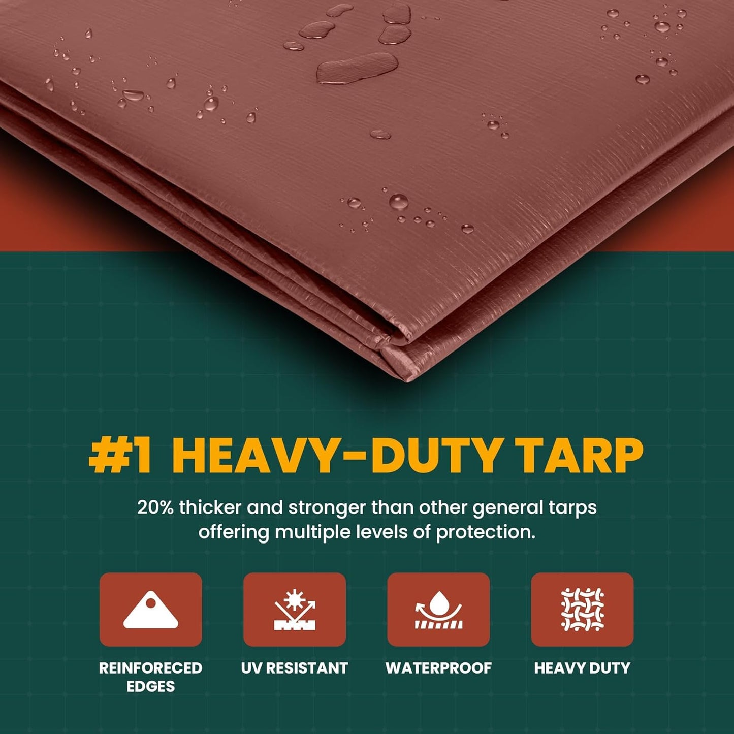 Tarp Cover White Heavy Duty 20 Mill Thick Material, Waterproof 30'X30' Great for Tarpaulin Canopy Tent, Boat, RV Or Pool Cover! by Trademark Supplies (Poly Tarp 30X30 Ultra Thick)