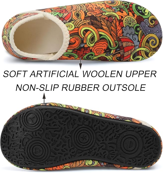 Scurtain Unisex Adults Rubber Sole Slippers